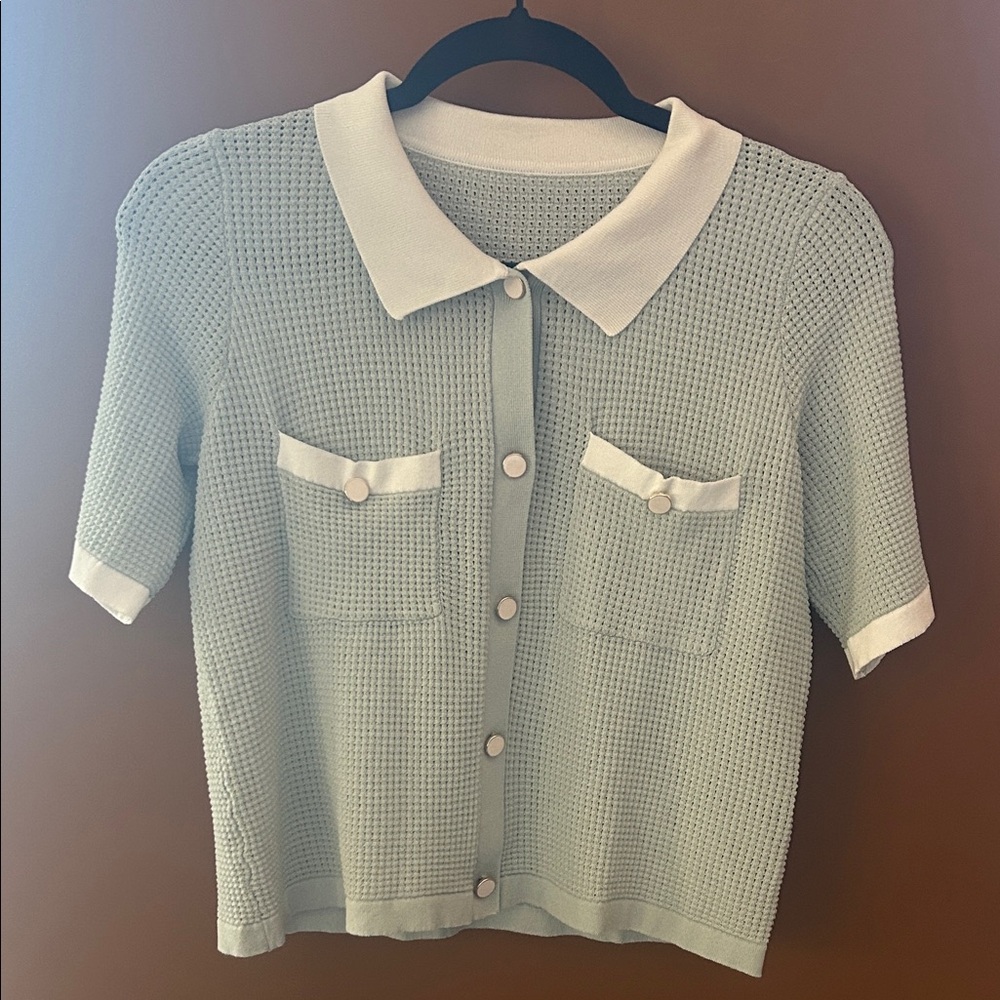 Women’s Classic Aqua Button-Up Shirt